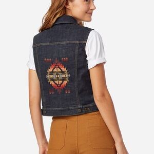 Pendleton Embroidered Denim Vest